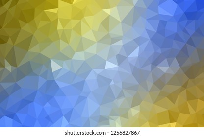 Light Blue, Yellow vector triangle mosaic cover. Creative geometric illustration in Origami style with gradient. Triangular pattern for your design.