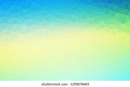 Light Blue, Yellow vector triangle mosaic template. Shining colored illustration in a Brand new style. Triangular pattern for your business design.
