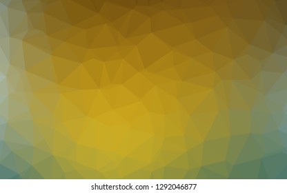 Light Blue, Yellow vector triangle mosaic template. Shining illustration, which consist of triangles. Template for your brand book.