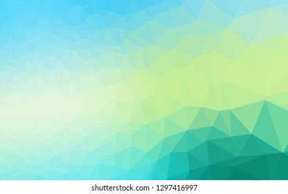 Light Blue, Yellow vector triangle mosaic cover. A completely new color illustration in a vague style. The best triangular design for your business.