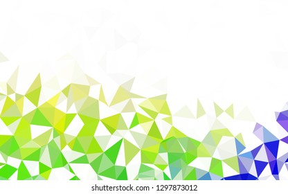 Light Blue, Yellow vector triangle mosaic background. Elegant bright polygonal illustration with gradient. Best triangular design for your business.