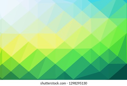 Light Blue, Yellow vector triangle mosaic template. Modern geometrical abstract illustration with gradient. Textured pattern for background.