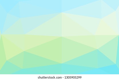 Light Blue, Yellow vector triangle mosaic template. Colorful illustration in abstract style with gradient. Polygonal design for your web site.