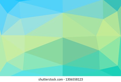 Light Blue, Yellow vector triangle mosaic texture. Geometric illustration in Origami style with gradient. Template for your brand book.
