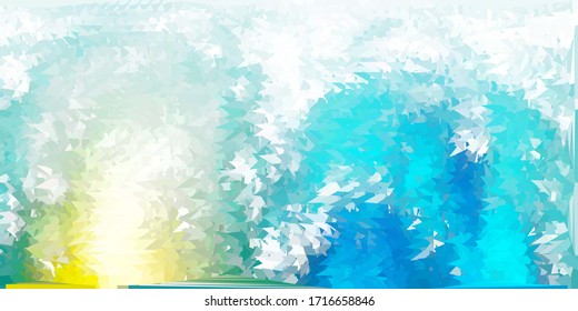 Fondo de mosaico triangular azul claro, amarillo vectorial. Ilustración abstracta con triángulos de gradiente elegantes. Patrón inteligente para sitios web.