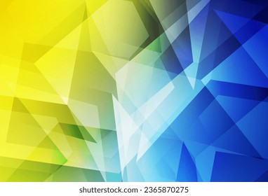 Light Blue, Yellow vector triangle mosaic texture. Elegant bright polygonal illustration with gradient. Polygonal design for your web site.