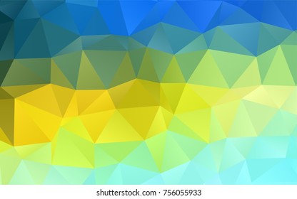 Light Blue, Yellow vector triangle mosaic template. Brand-new colored illustration in blurry style with gradient. The template can be used as a background for cell phones.