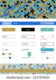Light Blue, Yellow vector ui ux kit with circles. Colorful Style guide with circles on abstract background. Simple colorful design for websites.