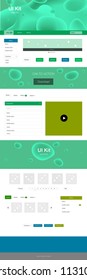 Light Blue, Yellow vector ui kit with bubble shapes. Creative illustration in halftone marble style with gradient. Modern template for your landing page.
