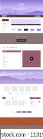 Light Blue, Yellow vector ui kit with landscape. Web ui kit with abstract gradient hills in its header. Template for website of outdoor activities.