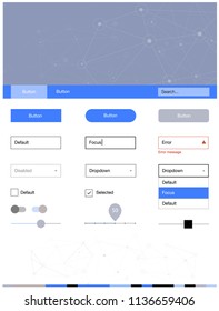 Light Blue, Yellow vector ui ux kit in triangular style with circles. Ui kit design in abstract style with colorful crystals, circles. This template you can use for websites.