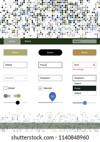 Light Blue, Yellow vector ui ux kit with circles. Colorful Style guide with circles on abstract background. This sample is for your website.
