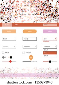 Light Blue, Yellow vector ui ux kit with circles. Web ui kit with abstract gradient circles in its header. Modern template for your landing page.
