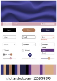 Light Blue, Yellow vector ui kit with bubble shapes. Shining curly illustration in marble style with gradient. Modern template for your landing page.