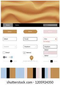 Light Blue, Yellow vector ui ux kit with lines, ovals. Creative illustration in halftone marble style with gradient. This sample is for your website.