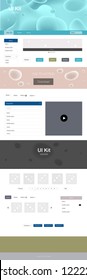 Light Blue, Yellow vector ui kit with bubble shapes. Modern gradient abstract illustration with bandy lines. Modern template for your landing page.