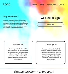 Light Blue, Yellow vector ui ux kit with space stars. Colorful ui/ux kit with header consisted of clouds & stars. This template you can use for landing pages.