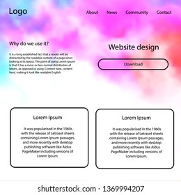 Light Blue, Yellow vector ui ux kit with space stars. Modern Style guide with colorful gradient sky in its header. Simple colorful design for websites.