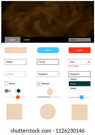 Light Blue, Yellow vector web ui kit with nebula stars. Colorful Style guide with stars on abstract background. Simple colorful design for websites.