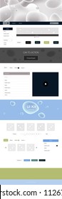 Light Blue, Yellow vector web ui kit with lamp shapes. Creative illustration in halftone marble style with gradient. This template you can use for landing pages.