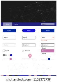 Light Blue, Yellow vector web ui kit in polygonal style with circles. Ui kit design in abstract style with colorful crystals, circles. This sample is for your landing page.