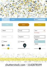 Light Blue, Yellow vector web ui kit with spheres. Decorative ui kit design in abstract style with colorful dots. Beautiful layout for websites, landing pages.