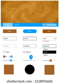 Light Blue, Yellow vector web ui kit with nebula stars. Web ui kit with abstract gradient clouds in its header. This sample is for your website.