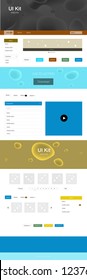 Light Blue, Yellow vector web ui kit with lamp shapes. Creative illustration in halftone marble style with gradient. Modern template for your landing page.
