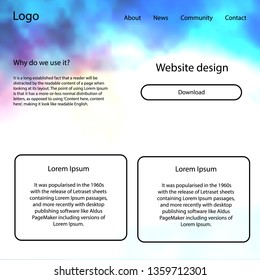 Light Blue, Yellow vector web ui kit with nebula stars. Colorful ui/ux kit with header consisted of clouds & stars. Beautiful layout for websites, landing pages.