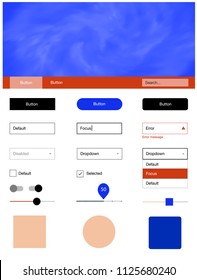 Light Blue, Yellow vector wireframe kit with galaxy stars. Colorful Style guide with stars on abstract background. Beautiful layout for websites, landing pages.