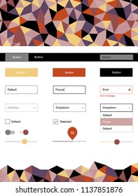 Light Blue, Yellow vector wireframe kit with crystals. Simple Material Design Kit with colorful mosaic of triangles. Simple colorful design for websites.