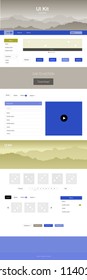 Light Blue, Yellow vector wireframe kit with nature. Decorative ui kit design in abstract style with colorful rocks. Simple colorful design for tourist websites.