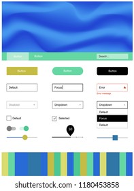 Light Blue, Yellow vector wireframe kit with abstract circles. Elegant bright illustration with gradient  in memphis style. Modern template for your landing page.