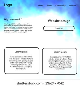 Light Blue, Yellow vector wireframe kit with galaxy stars. Colorful ui/ux kit with header consisted of clouds & stars. This sample is for your landing page.