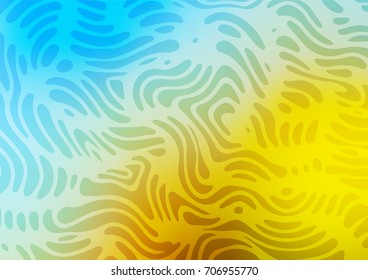 Light Blue, Yellow vector zentangle elegant texture. Brand-new colored illustration in blurry style with doodles. Brand-new style for your business design.
