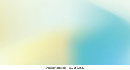 Fondo azul claro, amarillo y blanco degradado. Cielo azul claro hermoso Abstractas moderno con nubes blancas y sol borroso. Cielo mínimo pastel. Ilustración vectorial Horizontal suave, cartel Eps 10