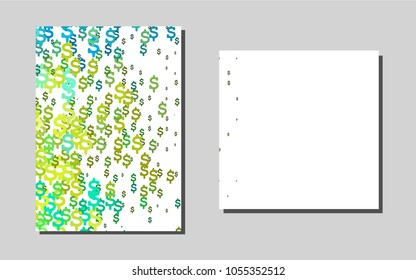 Light Blue, Yellowvector brochure for ui, ux design. Booklet with textbox on colorful abstract background. Pattern can be used as a template for calendars.