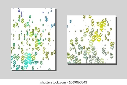 Light Blue, Yellowvector layout for Leaflets. Beautiful colored sample in A4 size. Completely new template for your brand book.