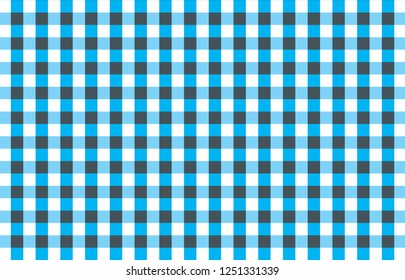 Light blue,black and white gingham pattern teblechloth.Vector illustration.EPS-10