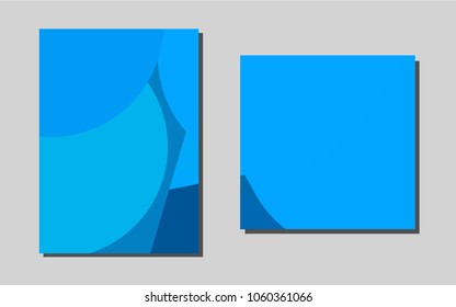Light BLUEvector cover for Envelopes. Abstract booklet on colored background with gradient. Beautiful design for cover of notepads.