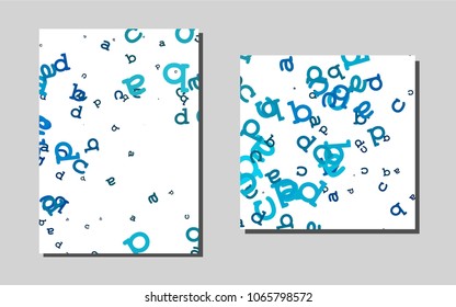 Light BLUEvector cover for Envelopes. Abstract booklet on colored background with gradient. Beautiful design for cover of notepads.