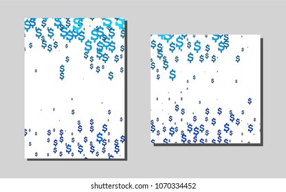Light BLUEvector cover for Envelopes. Abstract booklet on colored background with gradient. Pattern for beautiful business cards, folders.