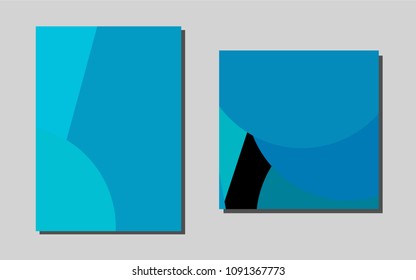 Light BLUEvector cover for Envelopes. Beautiful colored sample in A4 size. Pattern for beautiful business cards, folders.