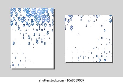 Light BLUEvector cover for Envelopes. Blurred decorative design in abstract style with textbox. Beautiful design for cover of notepads.