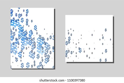 Light BLUEvector cover for Envelopes. Blurred decorative design in abstract style with textbox. Pattern can be used as a template for calendars.