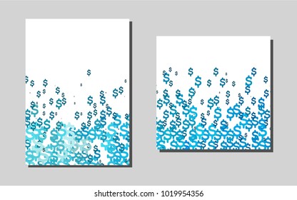 Light BLUEvector layout for Leaflets. Glitter abstract design concept with text box. Pattern can be used as a template for calendars.