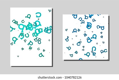 Light BLUEvector template for landing pages. Beautiful colored sample in A4 size. Pattern for beautiful business cards, folders.