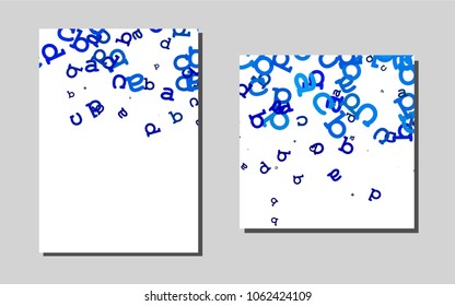 Light BLUEvector template for landing pages. Beautiful colored sample in A4 size. Beautiful design for cover of notepads.