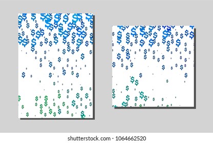 Light BLUEvector template for landing pages. Booklet with textbox on colorful abstract background. Pattern for beautiful business cards, folders.