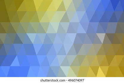 Light blue-yellow abstract polygonal template. Modern geometrical abstract illustration with gradient. The textured pattern can be used for background.